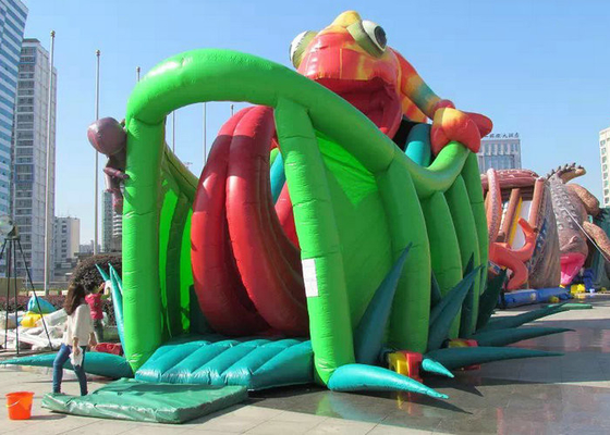 Thiết kế Chameleon Thổi phồng lên Adventure Park, Thổi phồng lên Bounce House Với Slide