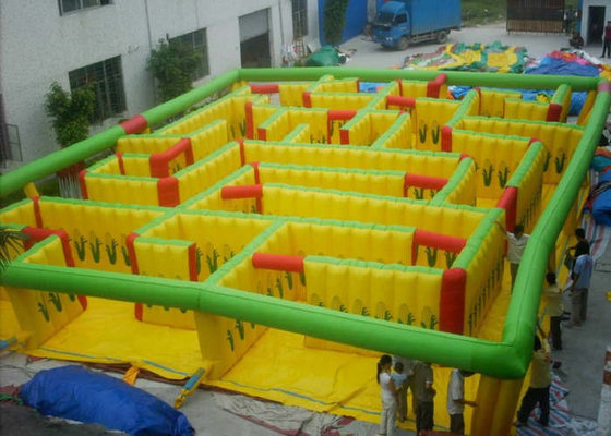Custom Made Thổi phồng lên Maze tương tác, Bounce House Maze Quadruple khâu