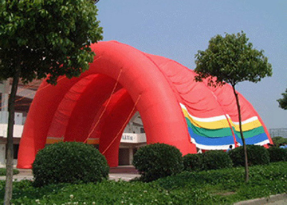 Sơn màu đỏ ngoài trời Lều Thổi phồng lên PVC Nylon Coated Đối với Quảng cáo Kinh doanh
