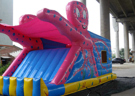 Bạch tuộc mẫu Biệt thự Bouncy Thổi phồng lên In đầy màu sắc Với Trượt