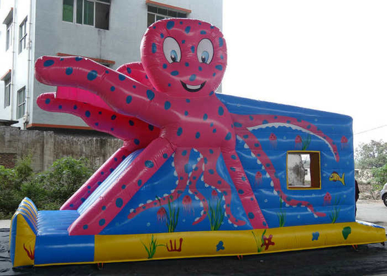 Bạch tuộc mẫu Biệt thự Bouncy Thổi phồng lên In đầy màu sắc Với Trượt