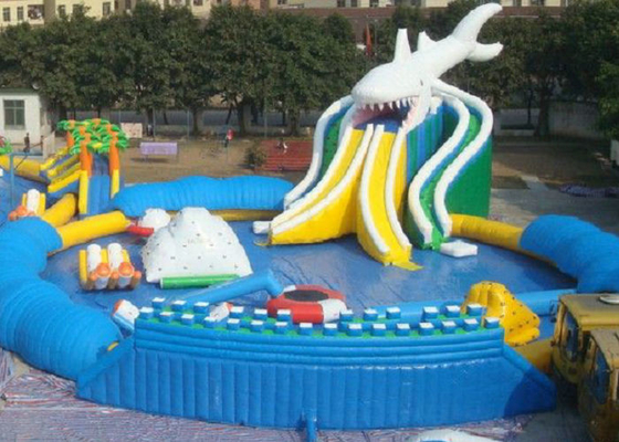Công viên nước ngoài trời PVC Thổi phồng lên OEM Customized Với Slide Water Pool