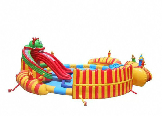 Plato PVC Công viên Nước Thổi phồng lên Với Pool Slide khâu kim khâu đôi An khâu an toàn