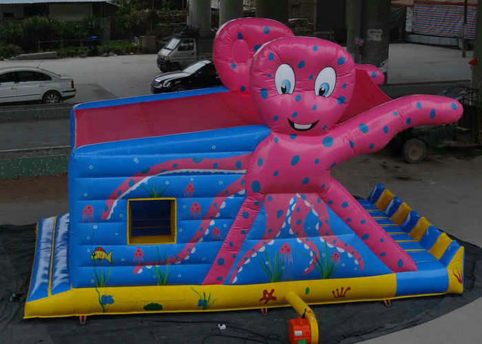 Bạch tuộc mẫu Biệt thự Bouncy Thổi phồng lên In đầy màu sắc Với Trượt