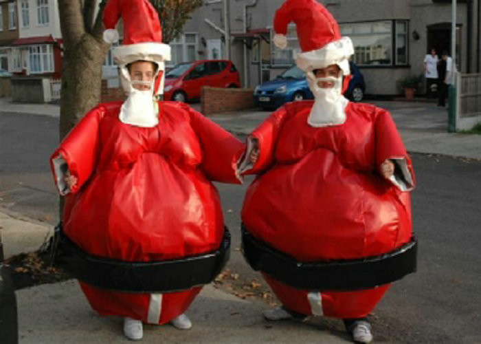Giáng sinh Santa Sumo Suits, Thổi Suối Sumo cho trẻ em / Người lớn Xmas Play